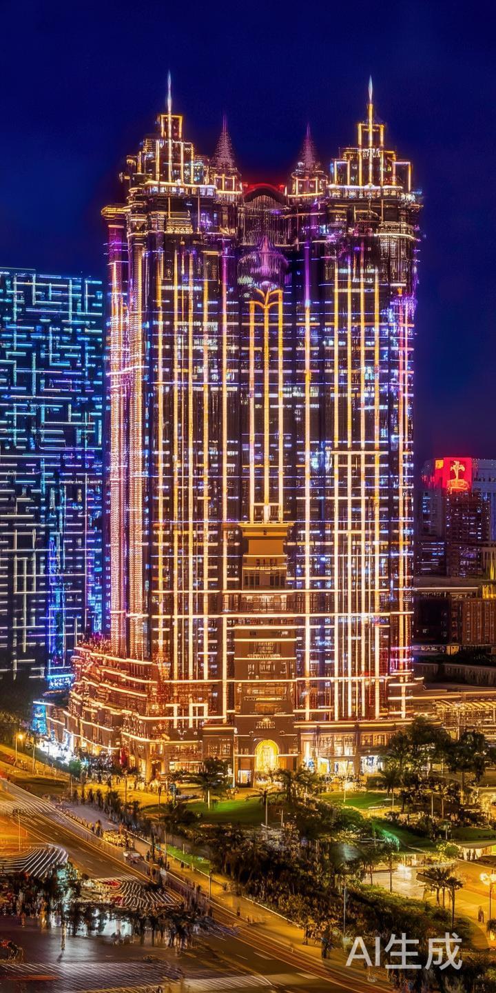 澳门凯旋门太阳城夜色璀璨：灯火辉煌的娱乐天堂尽情畅享